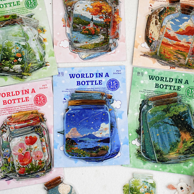World In A Bottle Sticker 15pcs