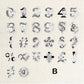 Alphabet Number and Flower Stickers 52pcs