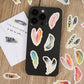Colored Feather Stickers 46pcs