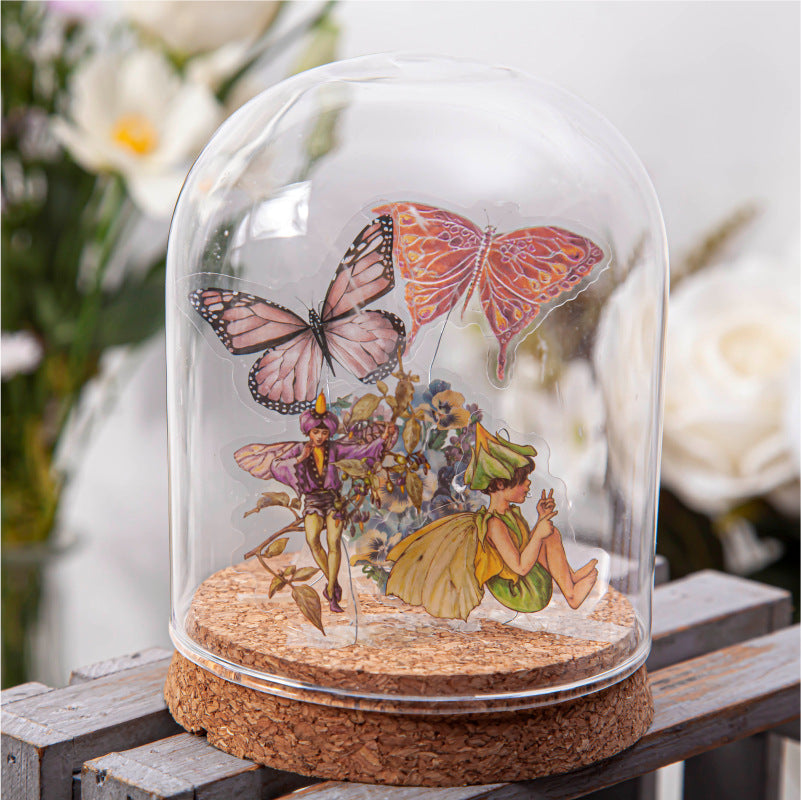 Transparent Butterfly Fairy Flower Stickers 45pcs
