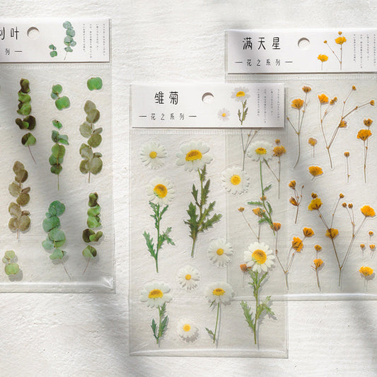 Pflanzen- und Blumen-Scrapbooking-Aufkleber, 6 Blatt