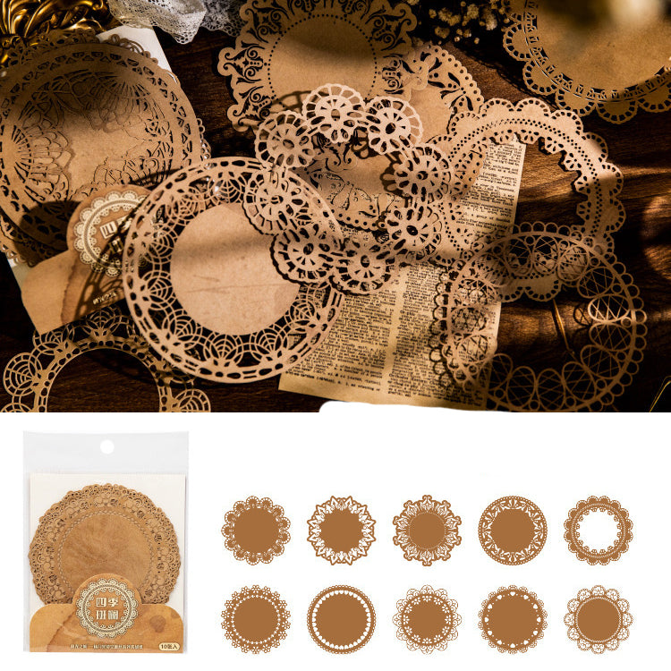 Vintage Scrapbook Paper and Lace Doily