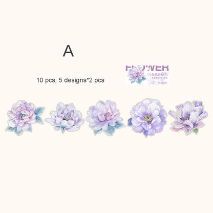 Flowers and Shadows PET Sticker 10pcs