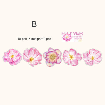 Flowers and Shadows PET Sticker 10pcs