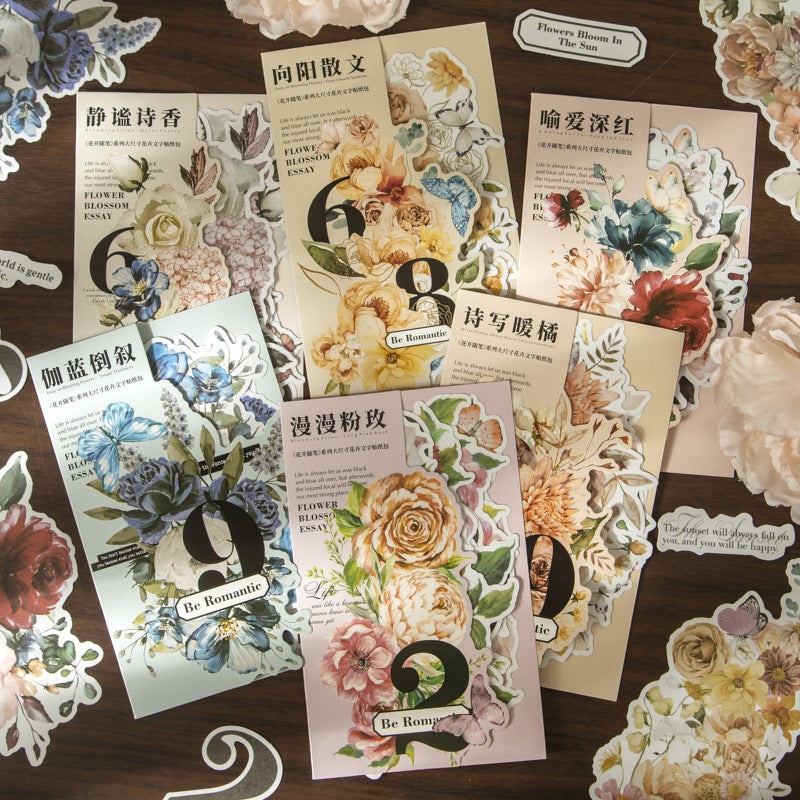 Flower Essay Theme Stickers 20pcs
