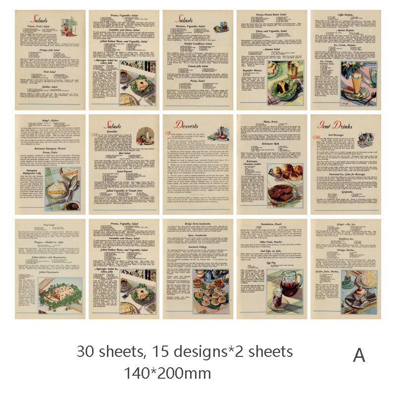 Vintage Scrapbook Paper 30 Sheets