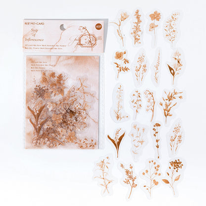 Transparent Flower and Plant Stickers 40pcs