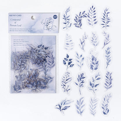 Transparent Flower and Plant Stickers 40pcs