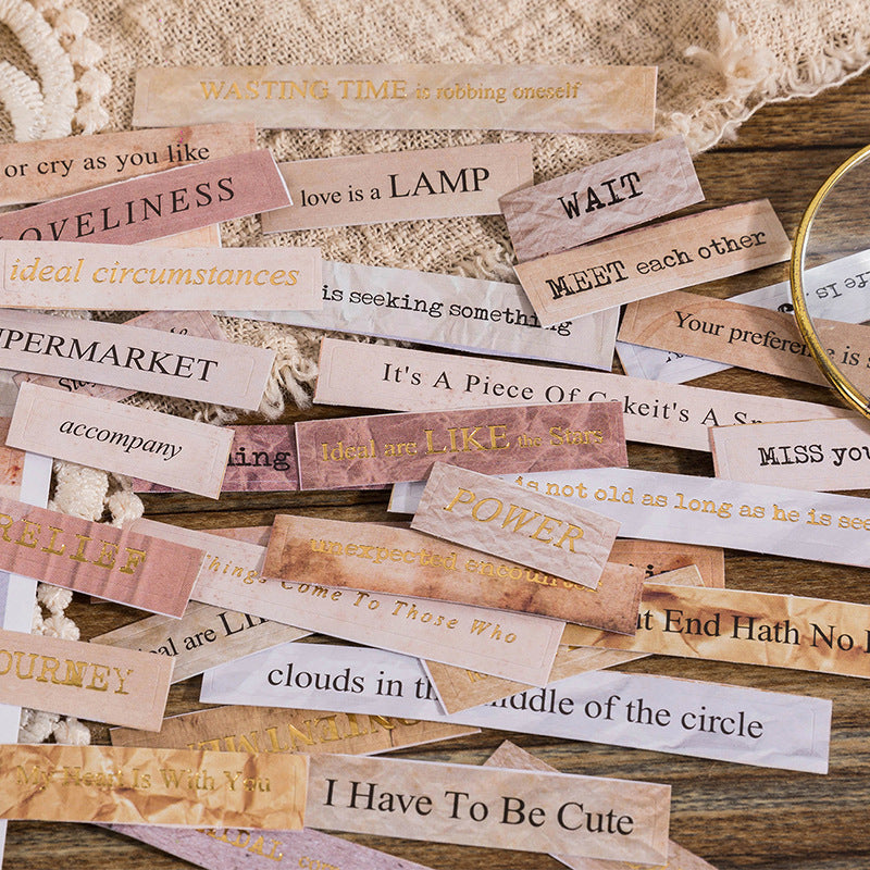 Vintage Word Stickers for Journaling