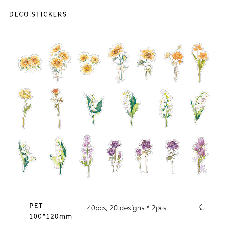 Flower Sticker 40pcs