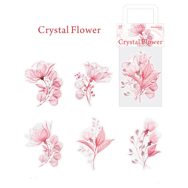 Crystal Flower Stickers 10pcs