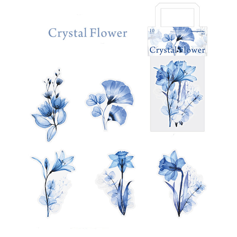 Crystal Flower Stickers 10pcs