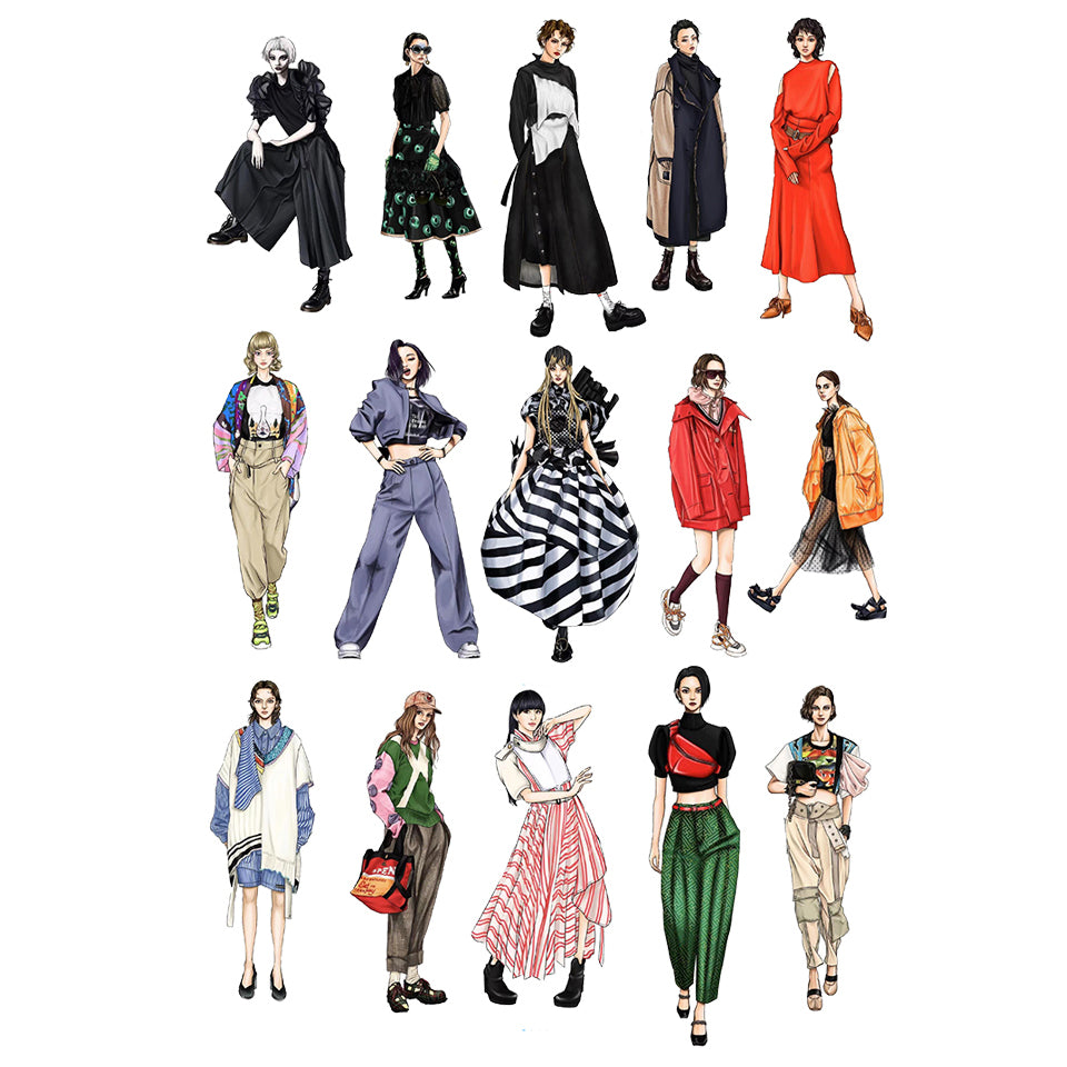 Fashion Girls Sticker 15pcs