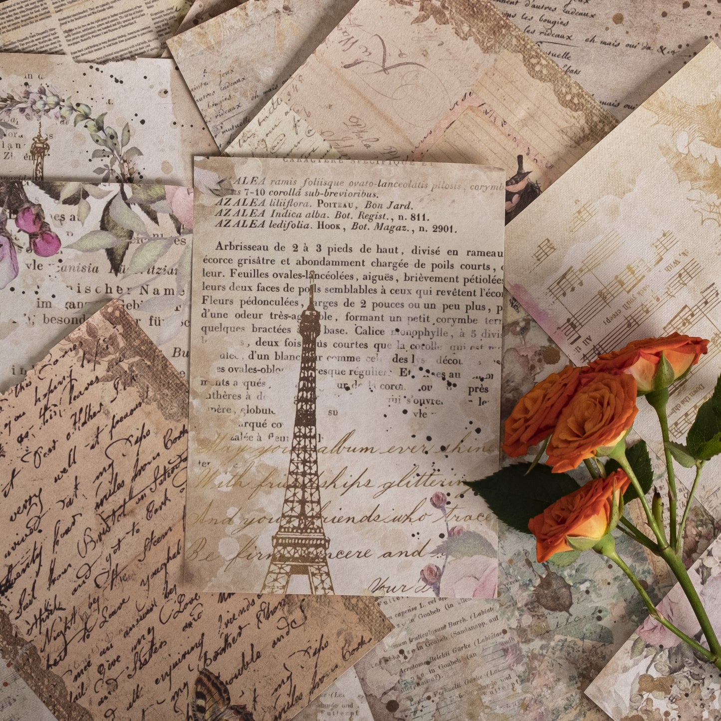 Material Paper - Vintage Stationery Decorative Background Scrapbook Paper