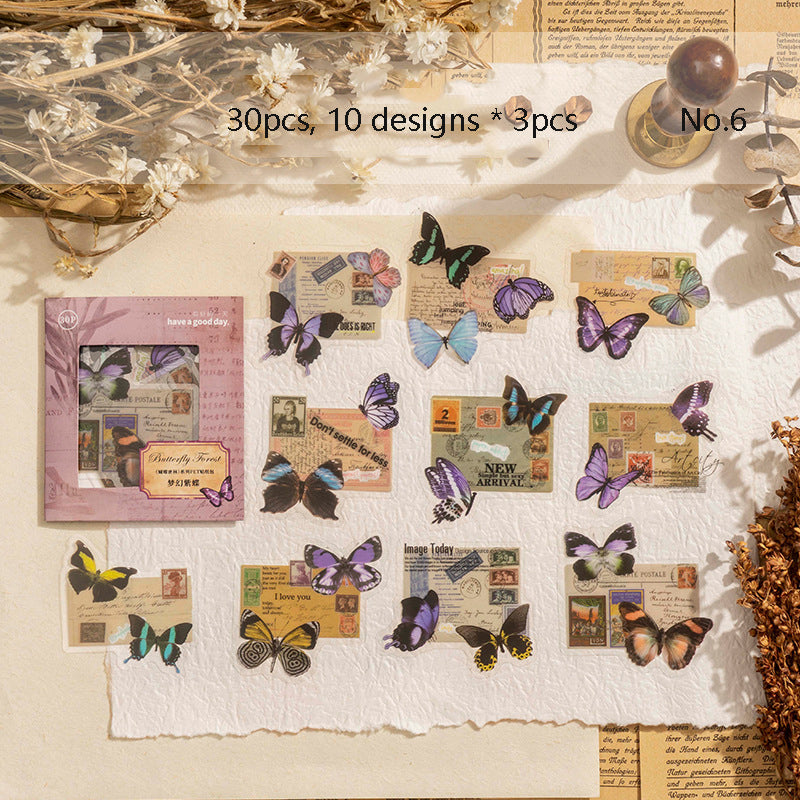 Butterfly Dense Forest PET Stickers