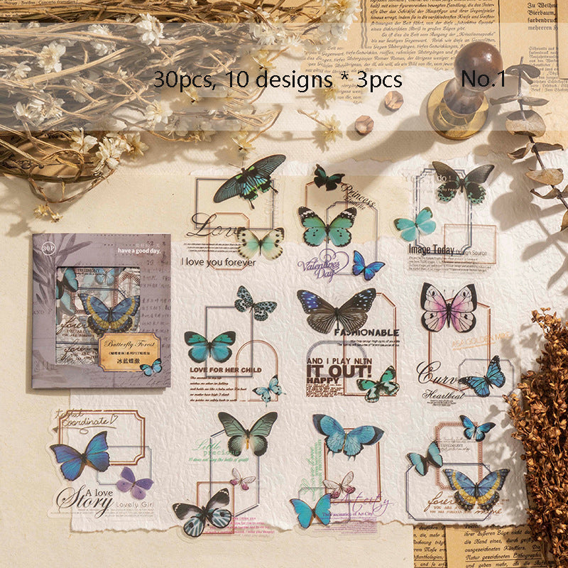 Butterfly Dense Forest PET Stickers