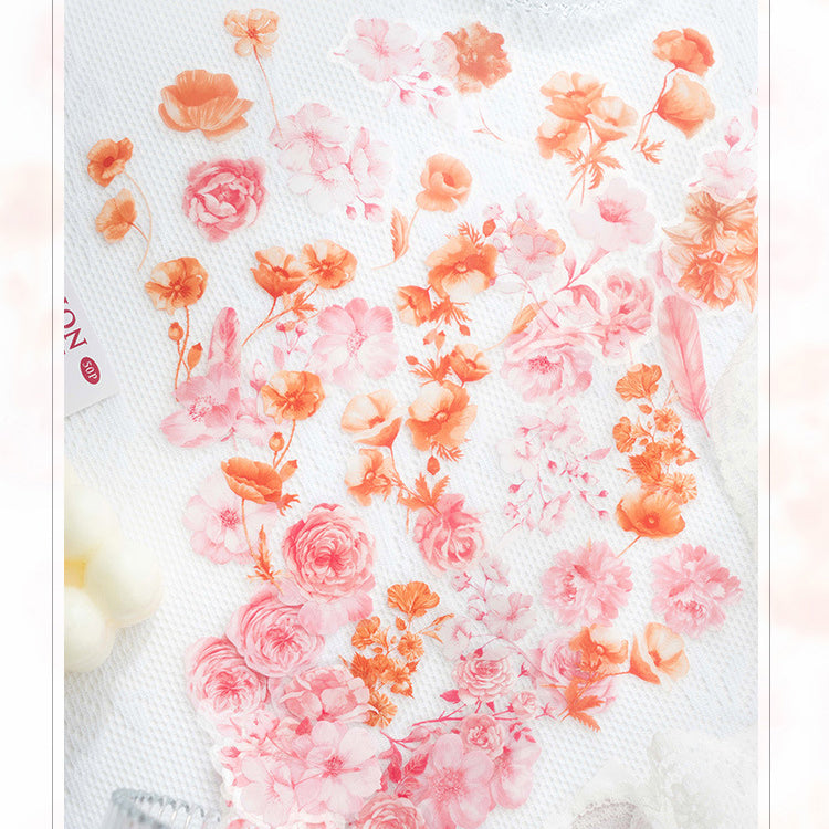 Reflection of Flowers Theme Stickers 50pcs