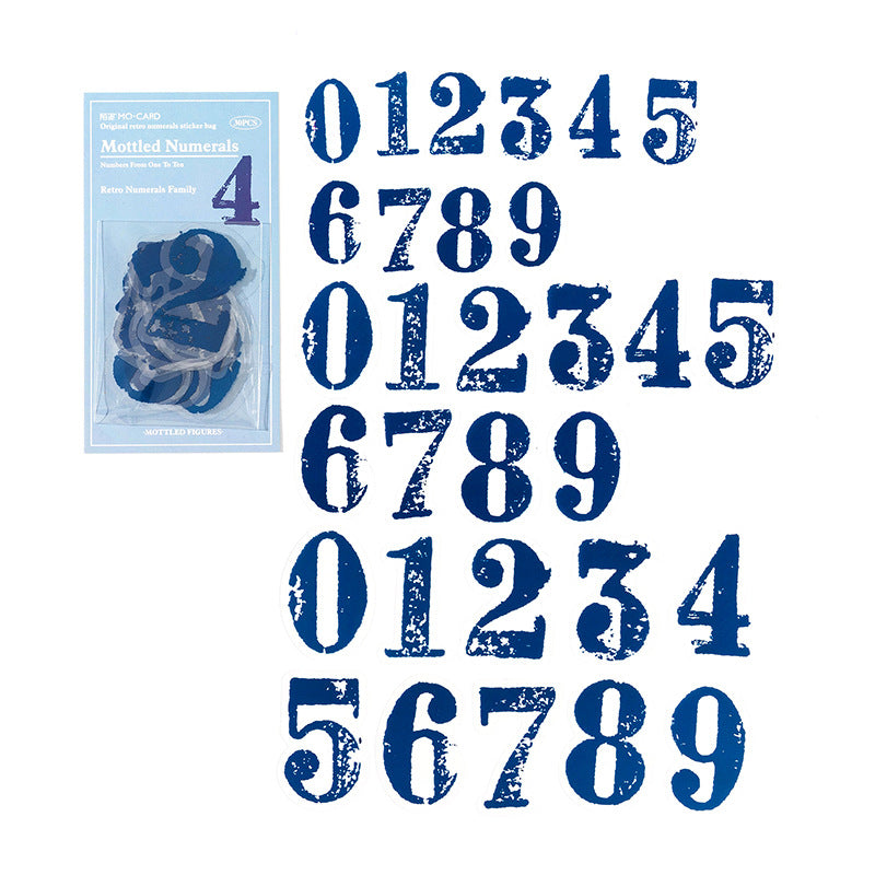 Retro Numerals Family Stickers 6 Style
