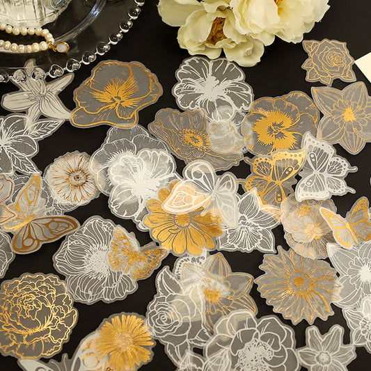 Flower and Dreams Sulfuric Acid Paper Sticker 20pcs
