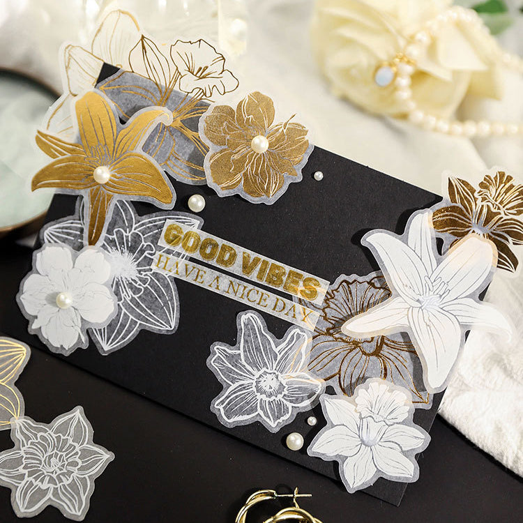 Flower and Dreams Sulfuric Acid Paper Sticker 20pcs
