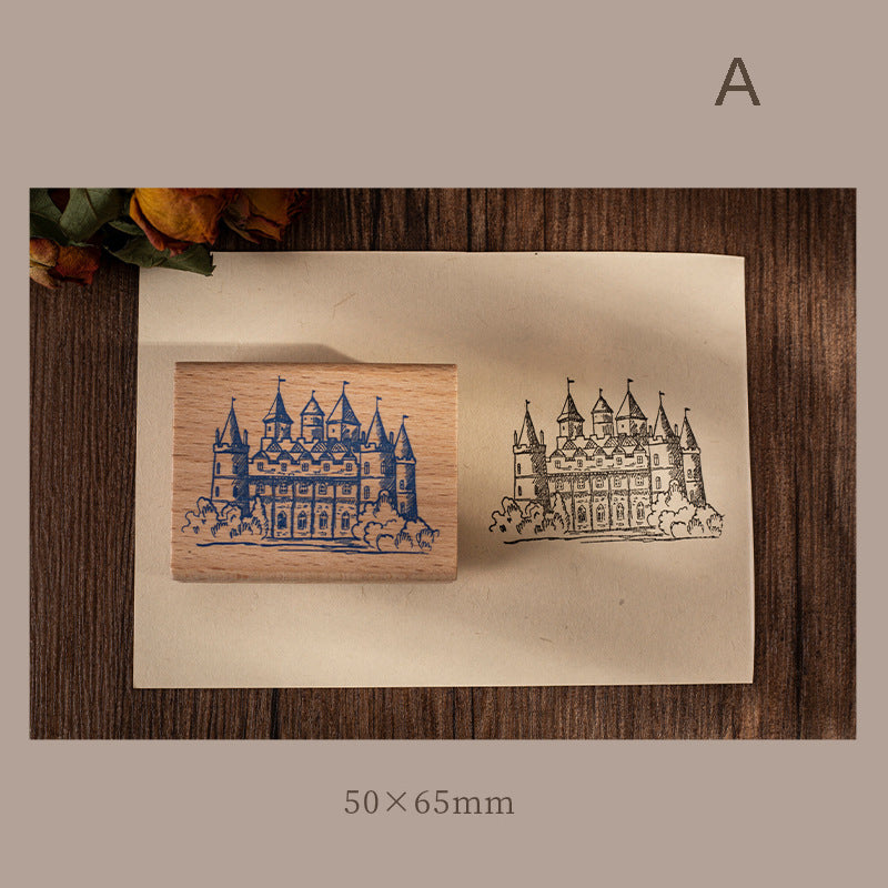 Moon Night Castle Series Wooden Stamp 8 Style