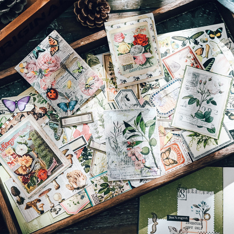 Vintage Plant and Butterfly Sticker Pack 200PCS